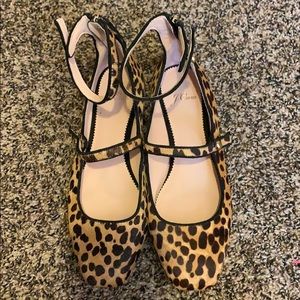 J crew leopard calf hair flats
